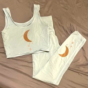 Purusha People Moondrop Baby Blue Bralette and Legging Set